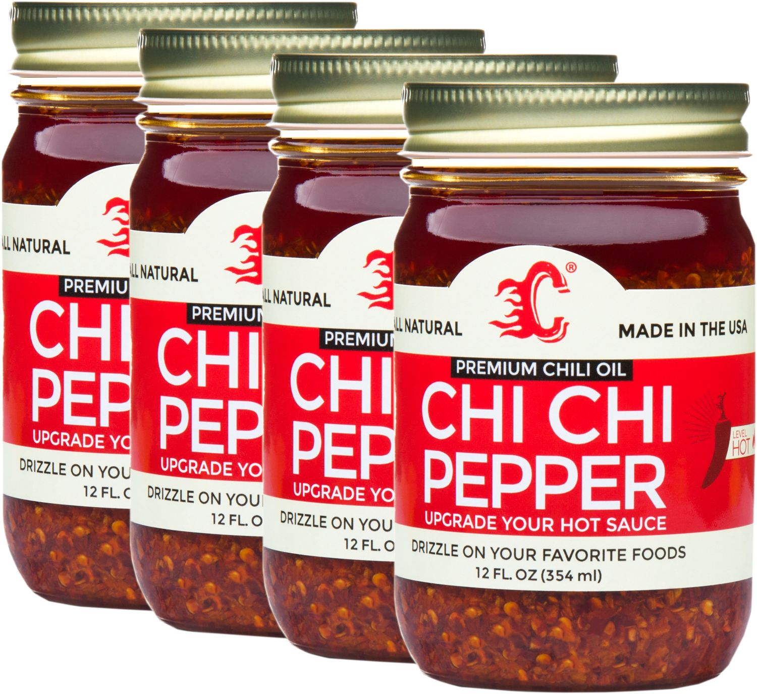 4 Pack (Save 10%) + FREE 3 Day Shipping -Chi Chi Pepper Large 12 OZ Jars (Spicy)